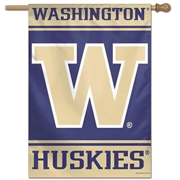 NEW Washington Huskies Sports Flag-UW-Wear Wave Hang - Picture 1 of 3